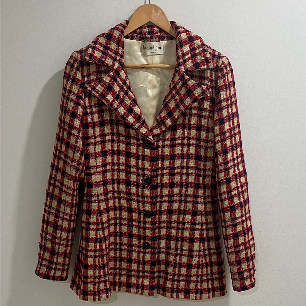 VINTAGE Women’s Blazer Small Howard’s Jons Toronto Tweed Structured Jacket Lapel